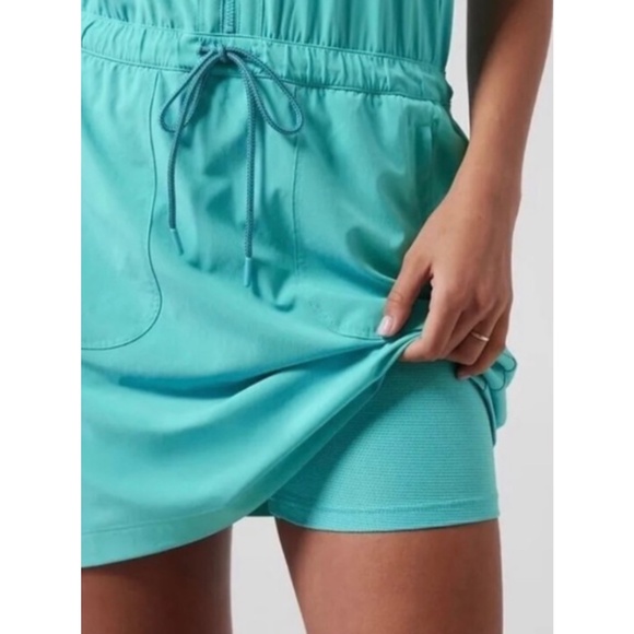Athleta Sleeveless Quarter Zip ‘Expedition Dress’ in Gulf Green Size 14 - Picture 7 of 14